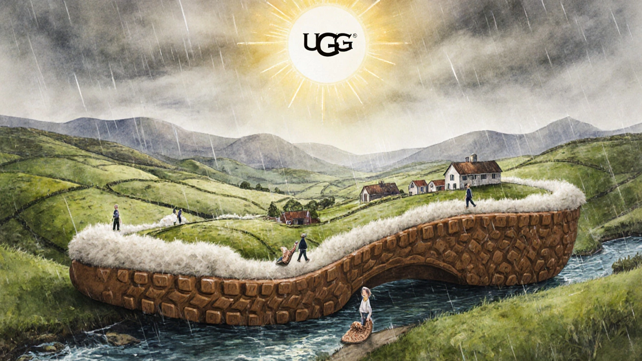 Ireland’s landscape shaped like a giant slipper with wool hills and rubber soles.