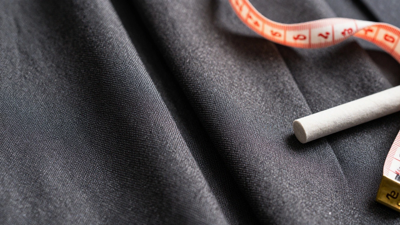 Close-up comparison of rough polyester fabric versus smooth wool texture