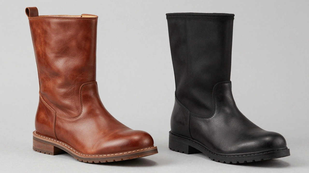 Comparison of flexible leather vs rigid synthetic boots