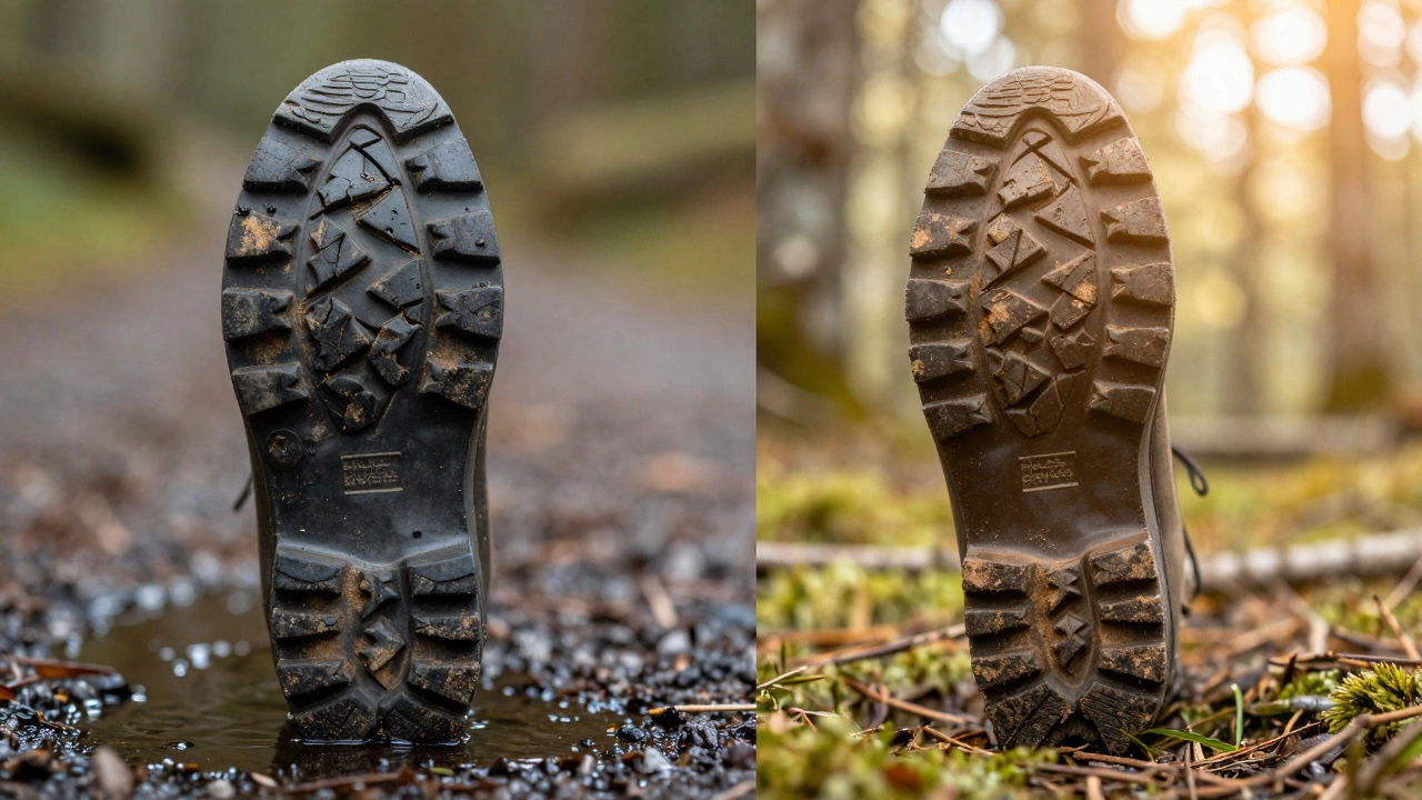 Comparison of cracked synthetic sole vs durable natural rubber sole
